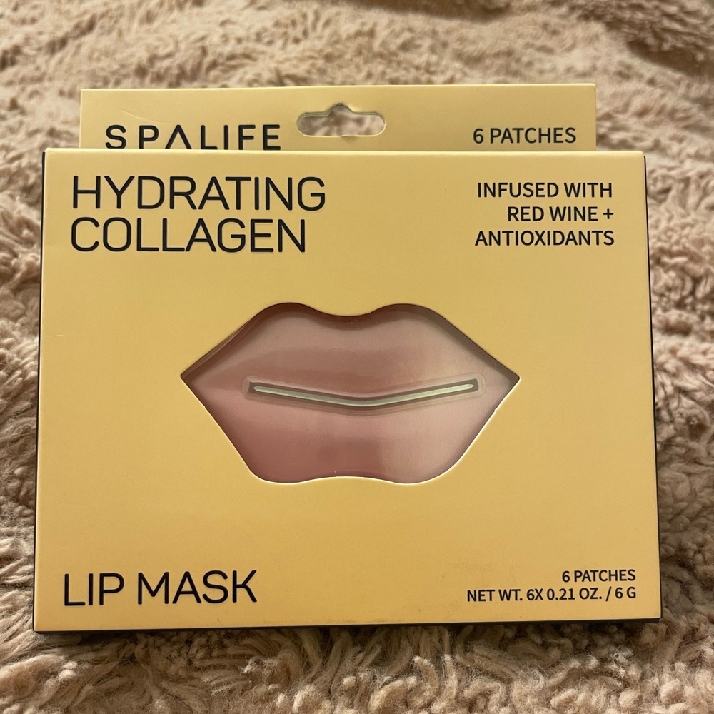 NWT Spalife Collagen Lip Masks Infused with Red Wine and Antioxidants